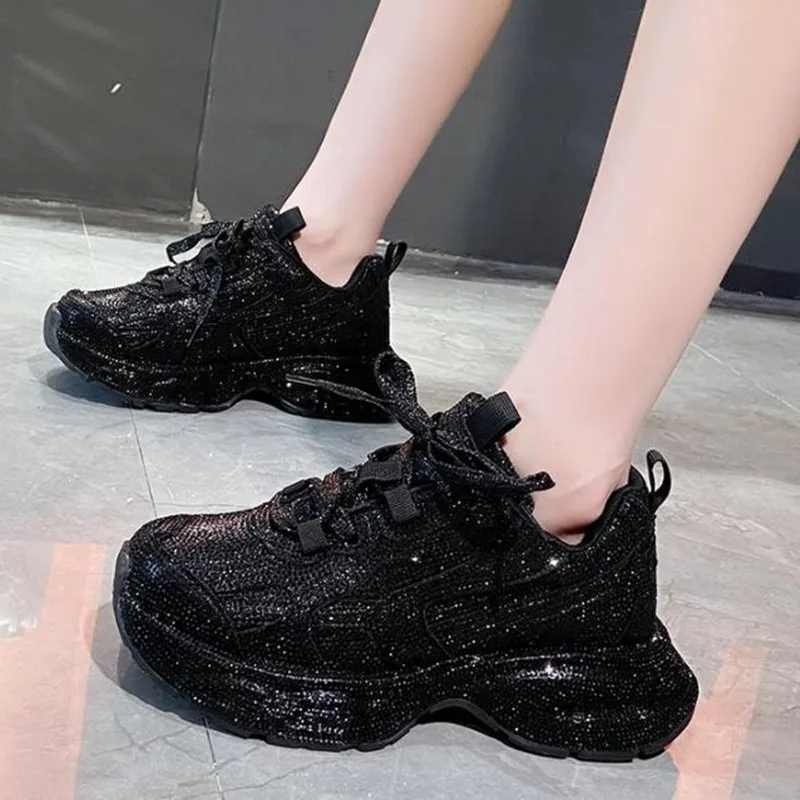Running Shoes Women - Tasarımcı Kadın Bling Koşu Ayakkabıları Tıknaz