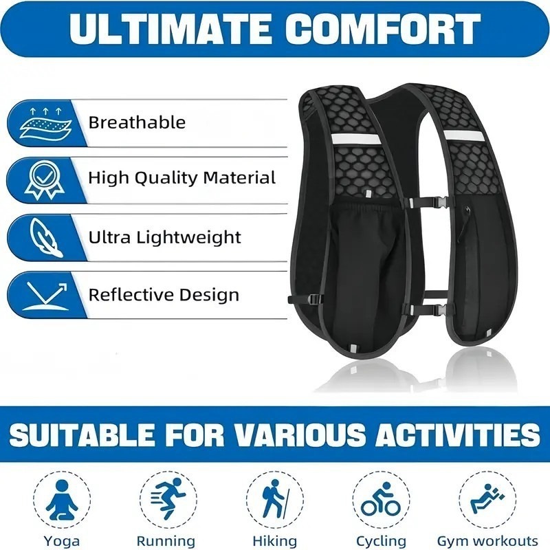 1-4PCS Açık Hava Hafif Yürüyüş - Hydration Vest incelemesi ve fiyatı